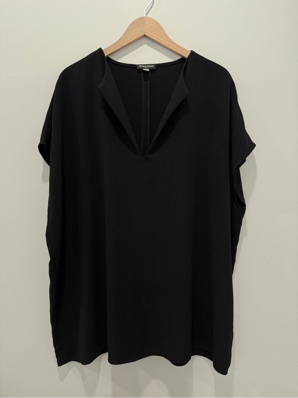 American Apparel Black V-Notch Swim Coverup Tunic Dress